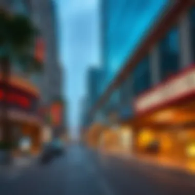 Modern Commerce Along 2nd December Street Modern commercial establishments lining the bustling 2nd December Street