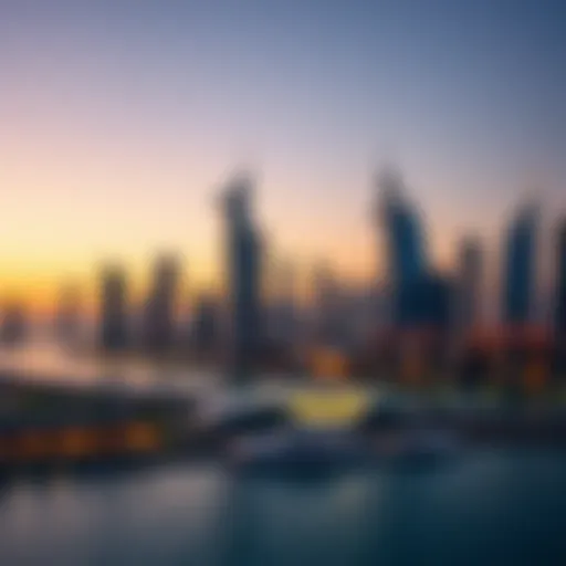 Dubai's Opulent Skyline Luxurious skyline of Dubai at dusk