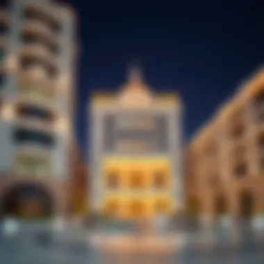 Architectural details showcasing the design of Al Bafta Grand Tower