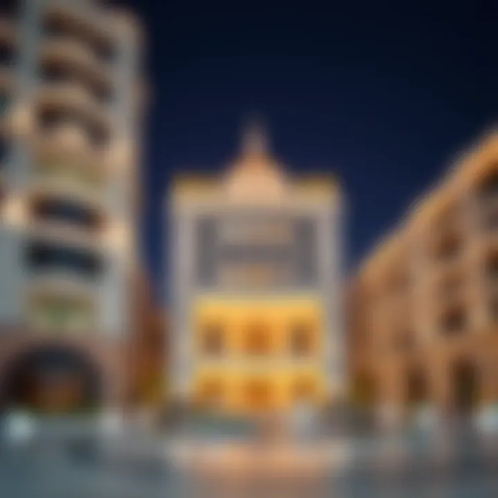 Architectural details showcasing the design of Al Bafta Grand Tower