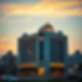 Stunning view of the Al Mulla Building at dusk