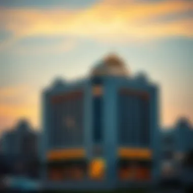 Stunning view of the Al Mulla Building at dusk