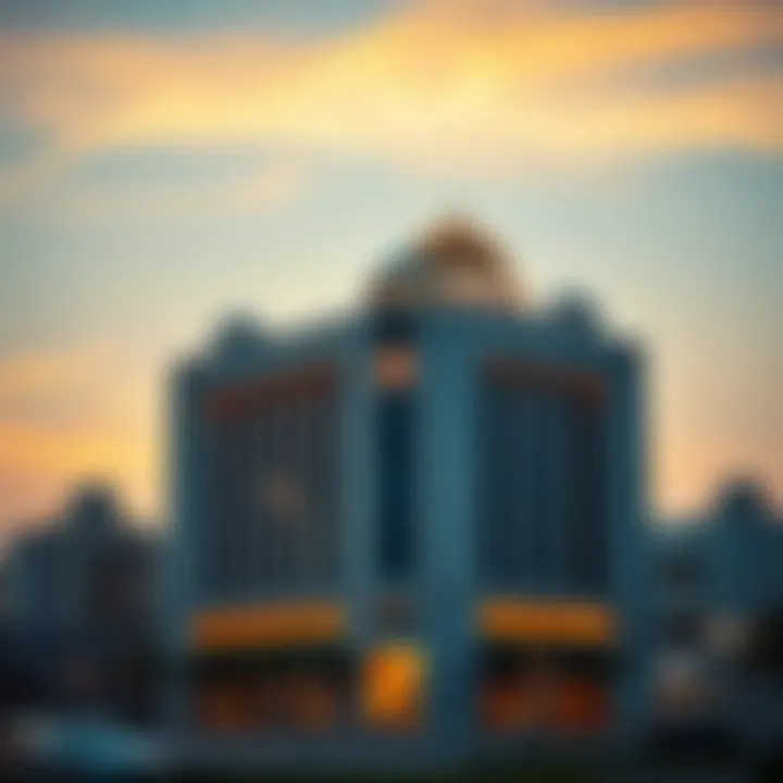 Stunning view of the Al Mulla Building at dusk