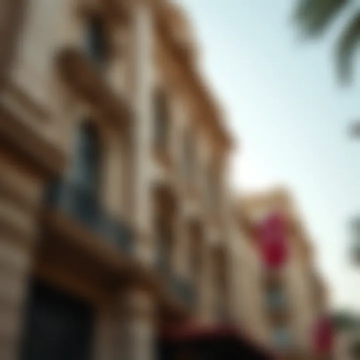 Architectural details of Al Mulla Building's facade