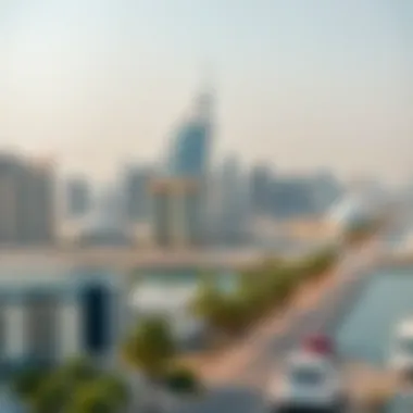 Panoramic skyline view of Dubai featuring Al Mulla Building