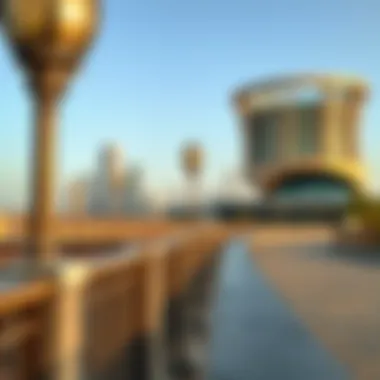 Architectural Details of the Boardwalk Architectural details of the Boardwalk's design elements with the skyline in the background
