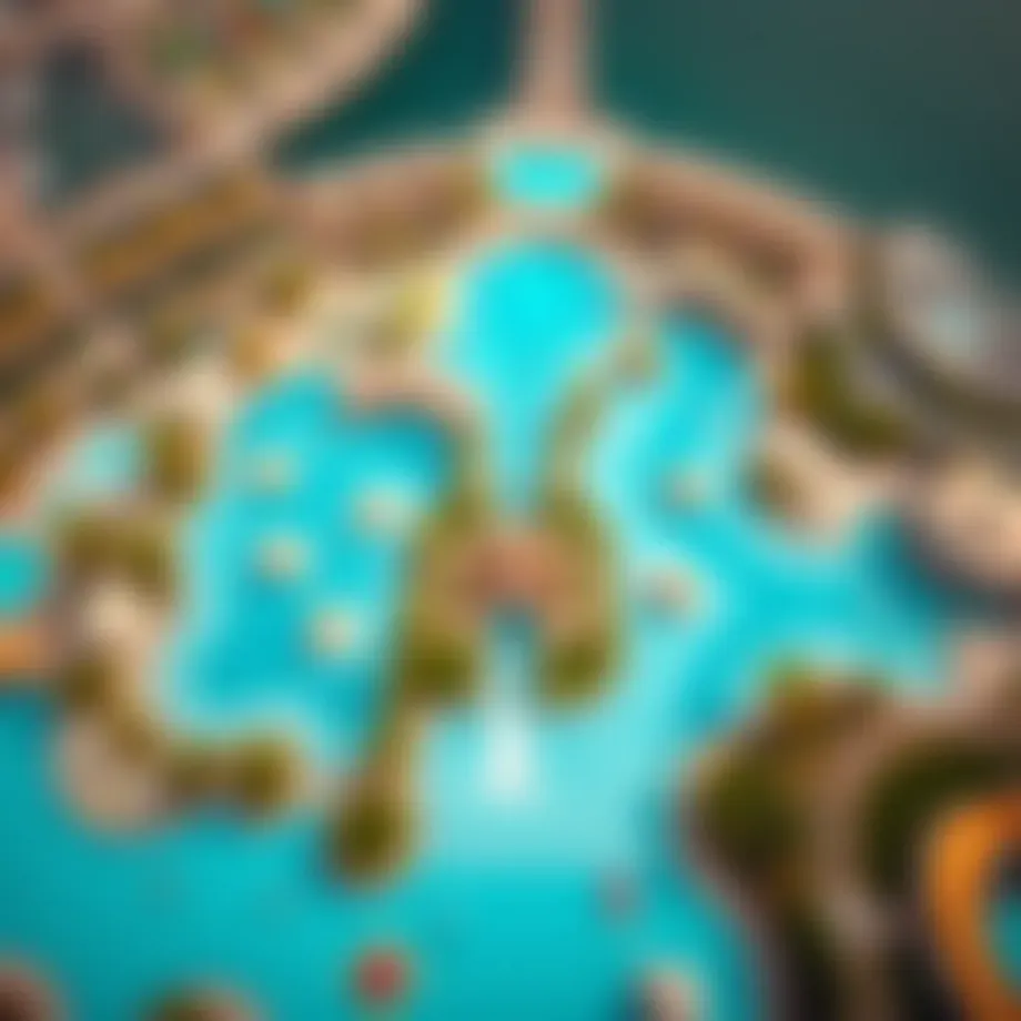 Aerial view of Aqua Dhabi Water Park showcasing its unique layout
