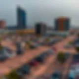 Scenic view of a parking lot in Dubai