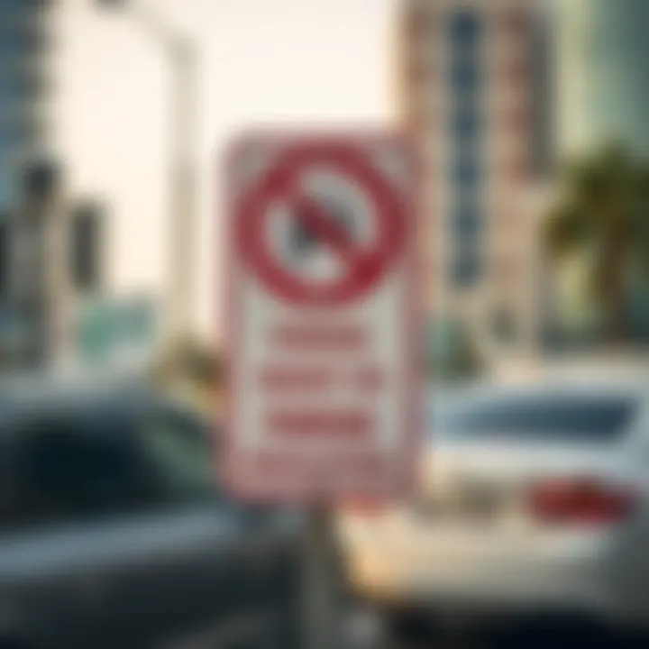 Parking Regulations in Dubai Sign indicating parking regulations in Dubai