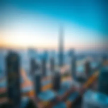 Panoramic Perspective of Dubai's Skyline Panoramic view of Dubai skyline featuring Azizi Park Avenue Two