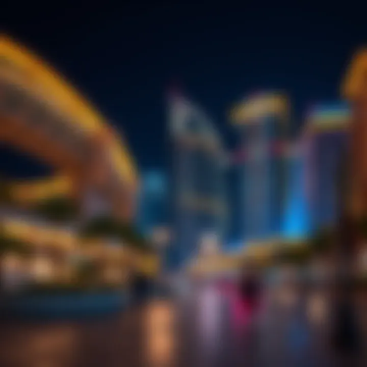 Night view of Baniyas Square illuminated