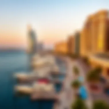 The Dubai Marina with stunning waterfront views