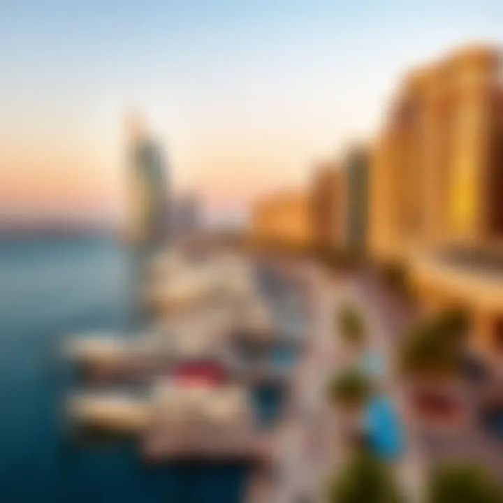 The Dubai Marina with stunning waterfront views