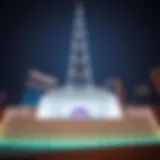 Majestic view of Burj Khalifa Fountains at night