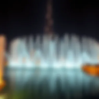Spectacular fountain show with Burj Khalifa backdrop
