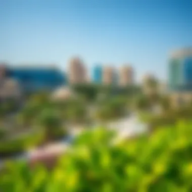 A panoramic view of Central Park at City Walk showcasing lush greenery and modern architecture.