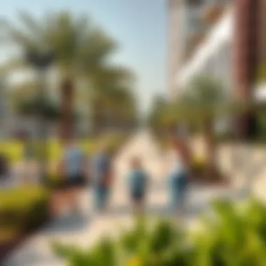 Vibrant community lifestyle in ند الشبا with parks and recreational areas