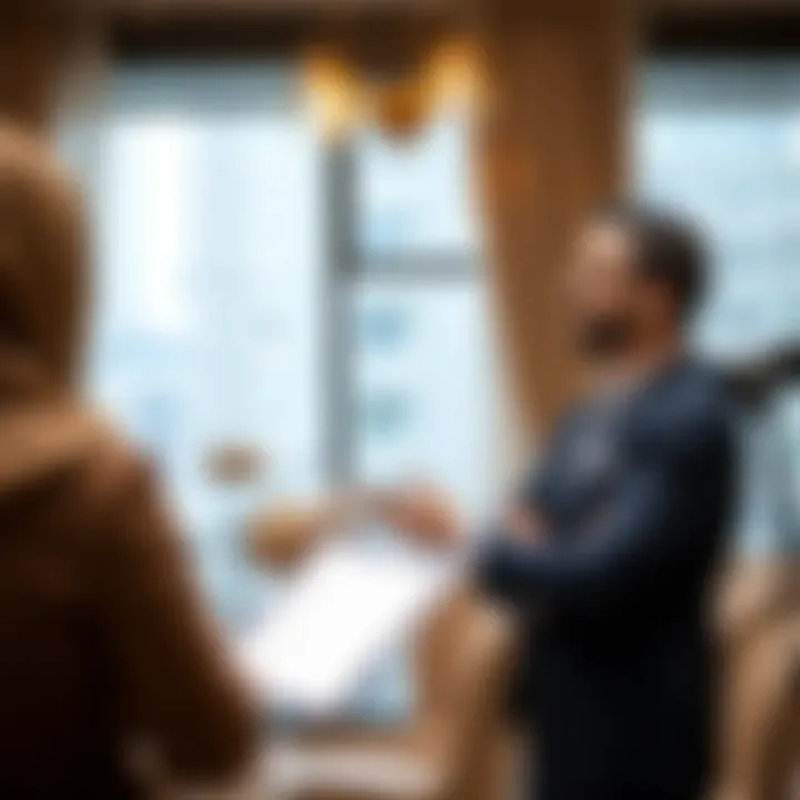 Real estate agent discussing rental options with a client