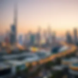 A visual representation of Dubai's skyline with utility services