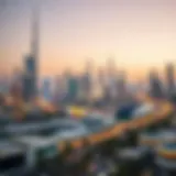 Dubai's Vibrant Skyline and Utility Services A visual representation of Dubai's skyline with utility services