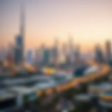 Dubai's Vibrant Skyline and Utility Services A visual representation of Dubai's skyline with utility services