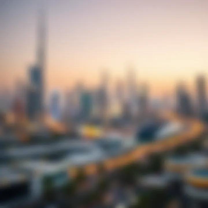 Dubai's Vibrant Skyline and Utility Services A visual representation of Dubai's skyline with utility services