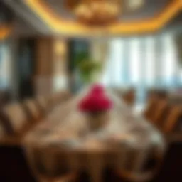 Luxurious dining setting with elegant tableware