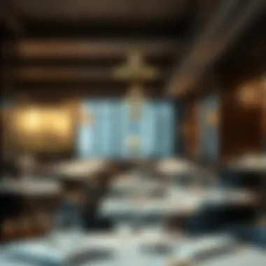 An elegant interior of a contemporary restaurant in Downtown Dubai