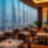 A vibrant dining atmosphere in Downtown Dubai with stunning city views