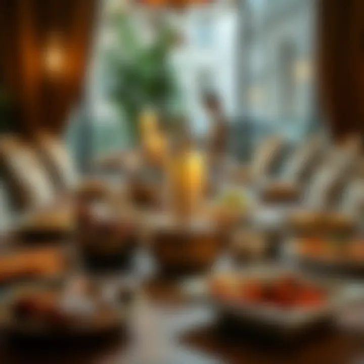 Iftar Table: Celebrating Tradition with Culinary Delights A beautifully arranged table with traditional dishes and dates for breaking fast.