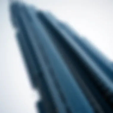 Close-up of the architectural details of Dubai's tallest tower