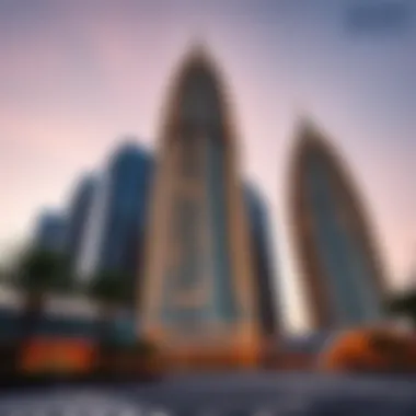 Luxurious skyscrapers showcasing modern architecture in Dubai