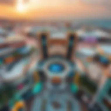 Aerial view of Emirates Mall showcasing its grand architecture