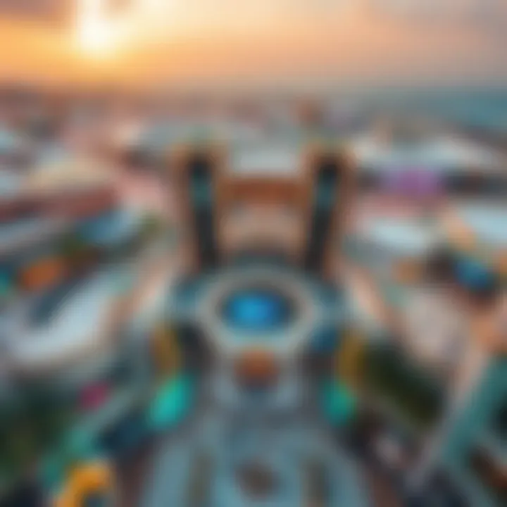Aerial view of Emirates Mall showcasing its grand architecture