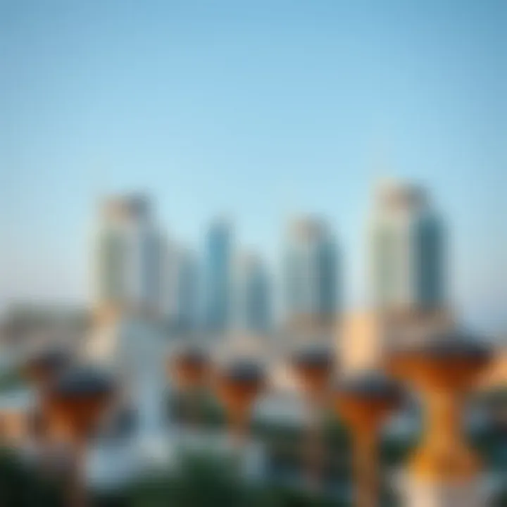 Sustainable Architecture in Dubai A panoramic view of Dubai featuring both traditional and contemporary architecture, emphasizing sustainability.