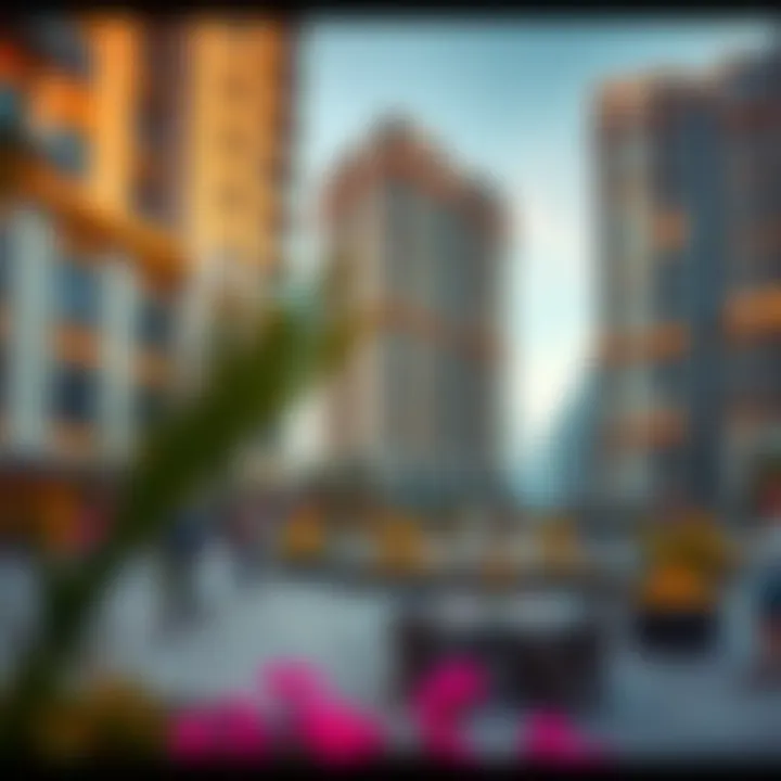 Mixed-use development featuring vibrant public spaces and amenities