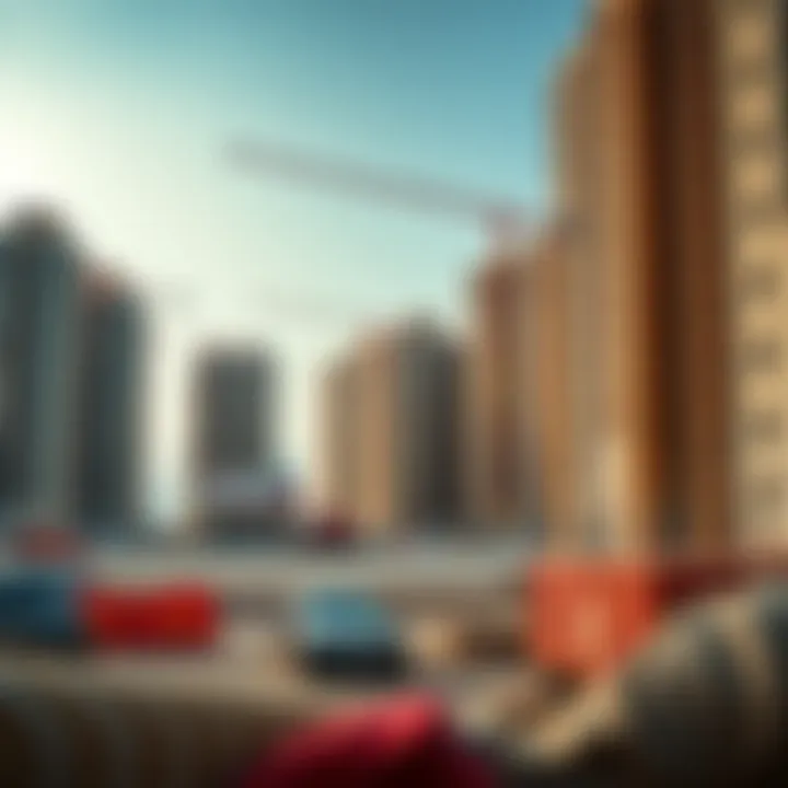 Construction site of a major residential development in Dubai