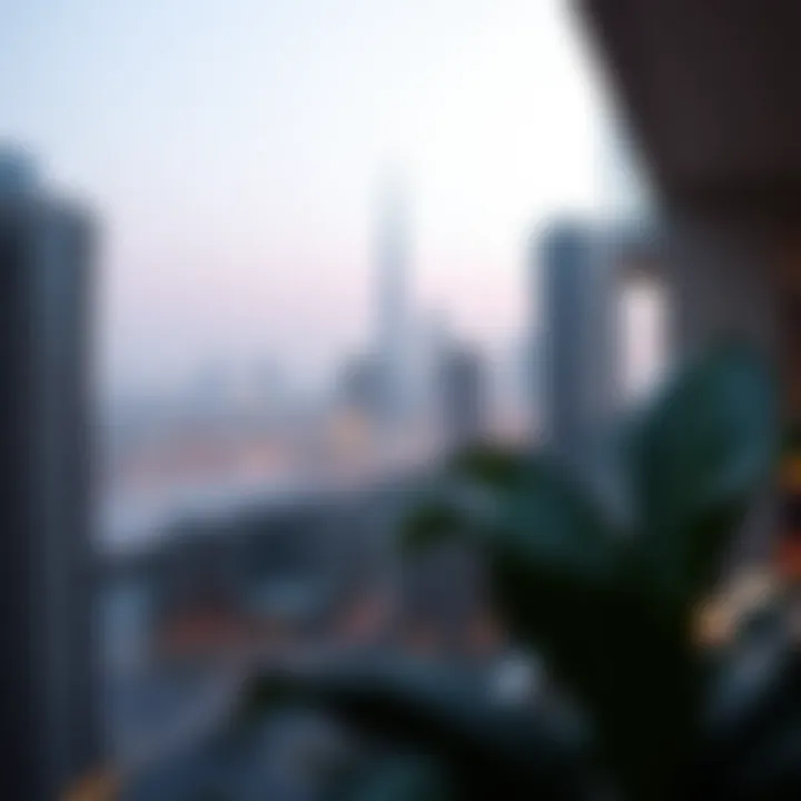 Scenic view of Dubai skyline from an apartment