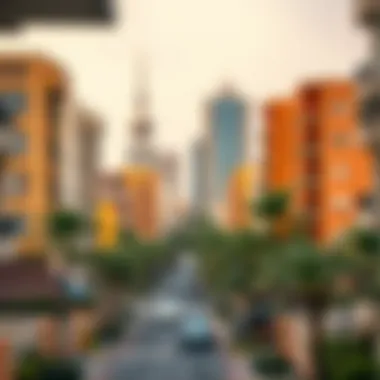 View of a vibrant Dubai neighborhood