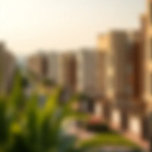 A scenic view of an affordable neighborhood in Dubai