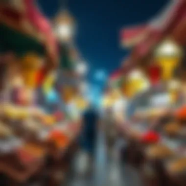 Vibrant market scene in Al Ain filled with colorful spices and local crafts