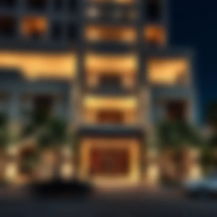 Exterior view of Al Falahi Building showcasing modern architectural elements