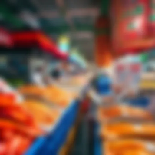 Vibrant stalls showcasing fresh seafood at Al Mina Fish Market