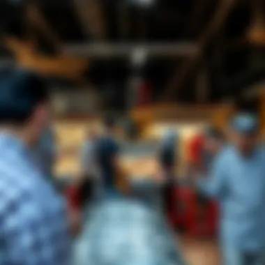 Engaging Experience at Al Mina Fish Market Visitors engaging with vendors at Al Mina Fish Market