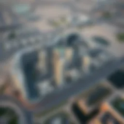 Aerial view of Al Shawamekh showcasing its strategic location within Dubai.