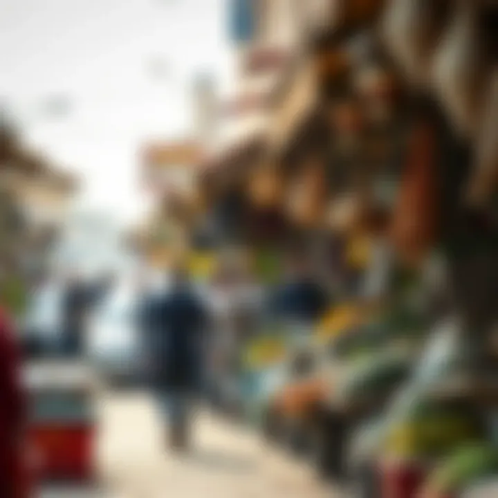 Market Life in Al Warasan A bustling market scene in Al Warasan highlighting community life