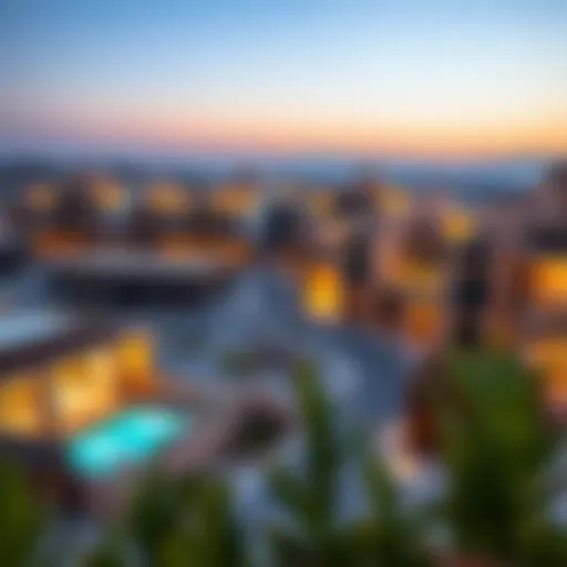 Panoramic View of Al Zahya A panoramic view of Al Zahya showcasing modern architecture beside traditional elements