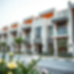 Modern apartment exterior in Al Quoz showcasing contemporary architecture