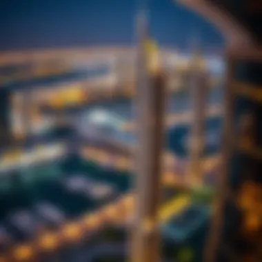 Panoramic view of the Dubai Marina highlighting the strategic location of Avant Tower