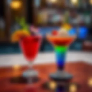 Exquisite drink presentations with artistic garnishes